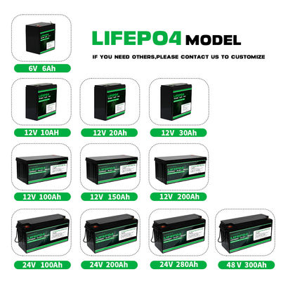 12.8V 50Ah oplaadbare LiFePO4 accu pakket snelle opladen voor zonne-energie