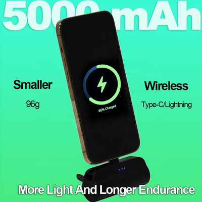 Superlicht snel opladen Draagbare 5000mAh Power Bank 96g Met ingebouwde houder