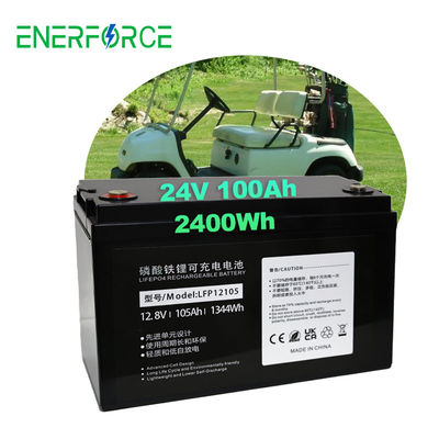 Enerforce Boat Golf Cart Battery 24V 100ah Lifepo4 LFP Battery Pack