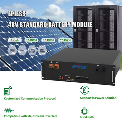 51.2V 5.12KWh Rack Mount Lithiumbattery High Performance 6000 Cycle 38KG