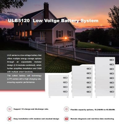 OEM 51.2V 10KW Lifepo4 Stackable Lithium Battery Pack voor zonne-energiesysteem