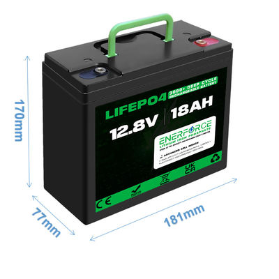 12V 18Ah LiFePO4 oplaadbare batterij voor elektrische driewielers