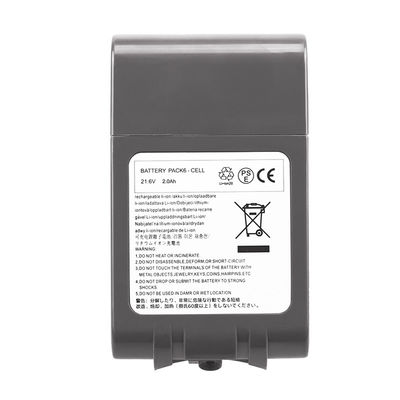 21.6v 2000mah Dyson V6 stofzuiger batterij vervanging 2.0ah Li-ion batterij